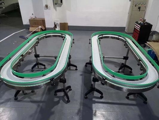 Blaue weiße grüne PVC-Drehungskurve 90-Grad-Förderband 180-Grad-Förderband
